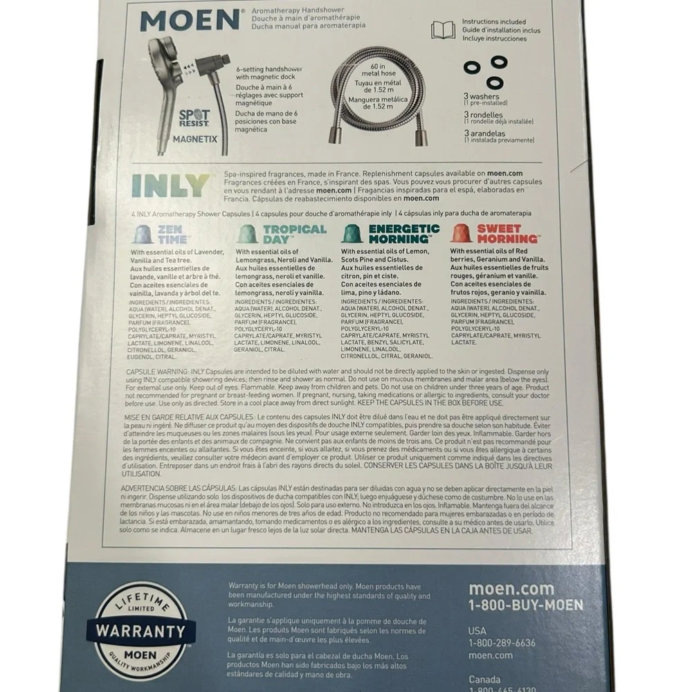 Moen IN208H2SRN‎ Aromatherapy Handshower Spot Resist Brushed Nickel NIB